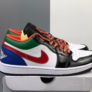 Jordan multicolor low rise pleather multi color laces